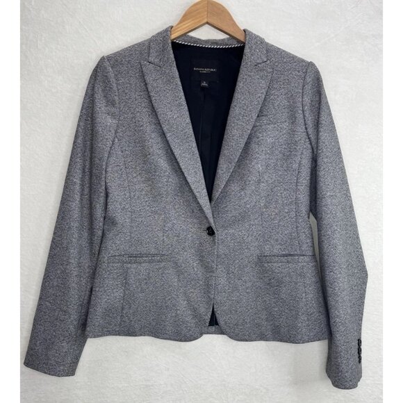 Banana Republic Women's Classic Fit Blazer Size 6 Gray Preppy Office - Picture 6 of 9